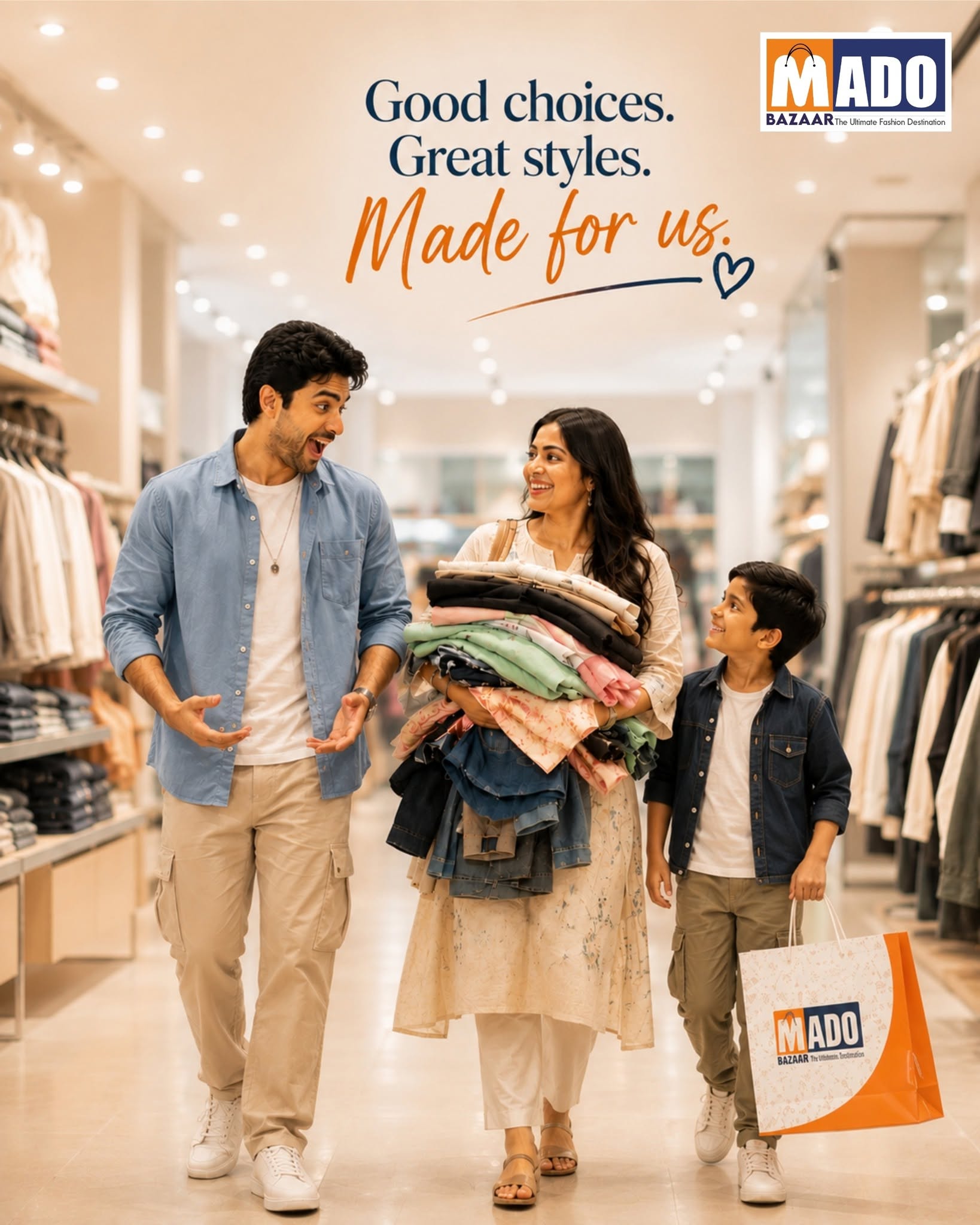 Family shopping at a MADO Bazaar store